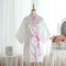 Kimono mince de couleur courte de chemise de nuit mince peignoirs sexy doux et confortable - blanc
