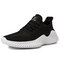 Men Knitted Fabric Breathable Light Weight Running Casual Sneakers - Black