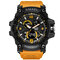 SMAEL Dual Display Waterproof Sports Watch Digital Watch Quartz Watch Military Wristwatch for Men - Orange