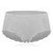 Seamless Lace Ice Silk Breathable Soft Mid Waisted Panties - Grey