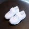Malla de niñas transpirable color puro Gancho Loop Casual Shoes - blanco