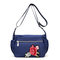 Women Nylon Flower Printing Shoulder Bags Light Crossbody Bags Outdoor Sports Messenger Bags - Blue