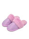 Women's Large Size Solid Color Rhinestone House Furry Slippers - Puple