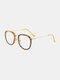 यूनिसेक्स ओवल फ्रेम मेटल और पीसी फ्रेम एंटी-ब्लू लाइट एंटी-यूवी धूप का चश्मा - #07