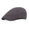Men's Vintage Casual Beret Cap Breathable Lattice Cotton Cap Outdoors Hat - Dark Gray&Black