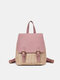 Women Plaited Detail Tote Bag Large Capacity Shoudler Bag - Pink