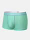 Mens Mesh Breathable Contrast Binding Geo Pattern Waistband Boxer Briefs - Green