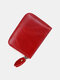 Vintage Mini Genuine Leather RFID Anti-Magnetic Multi-Slots Stitch Detail Card Holder Coin Bag - Red