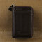Genuine Leather Multi - card Holder Organ - style Card Bag Zipper Credit Card Wallet - Coffee
