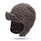 Women Wool Knit Beanie Cap Solid Color Mohair Earmuffs Outdoor Casual Windproof Hat - Khaki