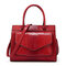 Women Snake Pattern Tote Bag Casual Large Capacity Crossbody Bag - Wine Red
