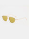 JASSY Unisex Vintage Casual Double Bridge Oval Metal UV Blocking Sunglasses - #02