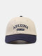 Unisex Cotton Letters Embroidery Color-match Patchwork All-match Sunscreen Baseball Cap - Navy