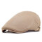 Men's Casual Beret Cap Spring And Summer Breathable Lightweight Net Cap Adjustable Solid Color Cap - Khaki