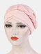 JASSY Milk Silk Solid Color Bandana Hat Beanie Hat - Pink