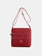 Women Nylon Brief Multi-Pockets Lightweight Crossbody Bag Casual Shoulder Bag - Red