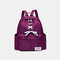 Women Waterproof Butterfly Knot Multi-pocket School Backpack - Purple