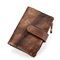 RFID Women Genuine Leather 10 Card Slot Wallet Brush Color Coin Purse - Coffee