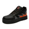 Men Casual Mid-calf Lace-up Priting Platform Skate Shoes - Black Orange