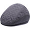 Men Winter Thickening Cotton Warm Protect The Ear Comfortable Vintage Beret Cap - Gray