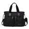 Men Casual Large Capacity Shoulder Bag Briefcases - Black