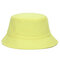 Women Summer Cotton Solid Pattern Bucket Hat Casual Sunshade Breathable Beach Hat - Yellow