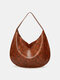 Women Large Capacity Snake Pattern Shoulder Bag Handbag Tote - Brown
