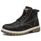Men Comfy Slip Resistant Lace-up Casual Work Style Ankle Boots - Black