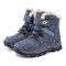 HOBIBEAR Unisex Kids Warm Comfy Slip Resistant Winter Snow Boots - Blue