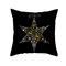 Golden Black Christmas Series Microfiber Cushion Cover Home Sofa Winter Soft Throw Pillow Case - #10