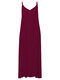 Sexy Women Bohemian Solid Color Backless V Neck Maxi Sundress - Purple Red