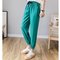 New Wild Copper Ammonia Silk Casual Wide Leg Female Drape Bright Silk Pants High Waist Loose Nine Points - Green