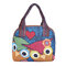 Owl Lunch Box Bag Aufbewahrung Lunch Bag Niedliches Tiermuster Handwebtuch Lunch Bag Handtasche - #1