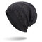 Mens Vintage Wool Velvet Knit Hat Warm Winter Outdoor Casual Ski Cycling Casual Home Beanie - Navy Blue