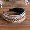 Fresh Bohemian Ethnic Style Hair Band Embroidered Cotton Wide Brimmed Hair Band Travel Home Leisure Hair Band - Grey