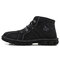 Men Hand Stitching Hook-loop Casual Not-slip Boot Shoes - Black