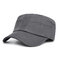 Men Cotton Solid Color Flat Cap Sunshade Casual Outdoors Peaked Forward Cap Adjustable Hat - Grey