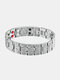 1 Pcs Simple Casual Double Row Alloy Magnetic Health Energy Geometric Adjustable Magnetic Therapy Bracelet - Silver