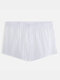 Men Thin Transparent Boxer Shorts Quick Dry Loose Breathable Plain Arrow Pant - White