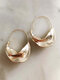 Alloy Vintage Gold Personality Swirl Big Circle Earrings - Silver