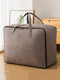 1PC Cotton Linen High Capacity Clothes Quilts Dust-Proof Storage Bag Folding Organizer Bags - Dark Gray