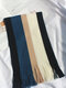 Men Artificial Cashmere Knitted Color-match Wide Striped Jacquard Tassel Warmth Business All-match Scarf - Navy Khaki White