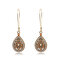 Ethnic Geometric Water Drop Long Earrings Metal Beads Pendant Tassel Earrings Vintage Jewelry - Orange