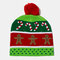 Christmas Snowman Elk Christmas Tree Cuffed Ball Knit Hat - #08