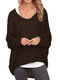 Casual Asymmetrical Solid Color Plus Size Blouse for Women - Coffee