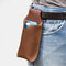 Men EDC Retro Genuine Leather 6.3 Inch Phone Bag - Brown