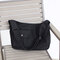 Canvas Leisure Crossbody Bag Solid Shoulder Bag - Black