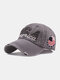 Unisex Cotton Make-old Hole Letter Embroidered Digital Patch Sunshade Baseball Cap - Gray