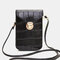 Women Vintage Alligator 6.3 inch Phone Bag Crossbody Bag - Black
