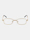 Unisex Resin Anti-Blue Eye Protection Full Metal Frame Foldable Presbyopic Glasse - Gold